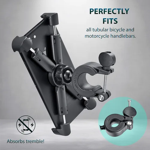 Vista 3 de Soporte de teléfono para motocicleta, bicicleta y scooter, soporte confiable para manillar para cualquier teléfono inteligente