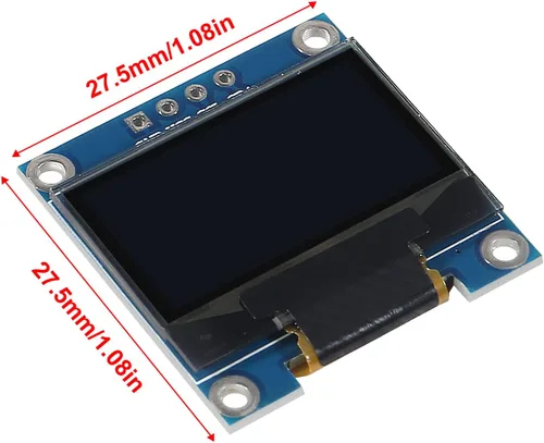 Vista 4 de Módulo de pantalla OLED I2C IIC 128X64 0.96 pulgadas módulo de pantalla SSD1315 pantalla con pines para Arduino UNO R3 STM - luz azul