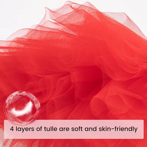 Vista 2 de Simplicity Falda tutú de tul de 4 capas para bebé, 6 meses a 8 años