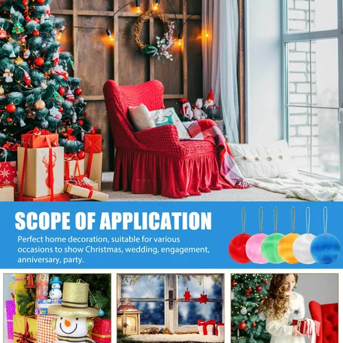 Vista 6 de ABOOFAN 30 bolas de Navidad de satén, adornos de seda para Navidad, inastillables, decoración de esferas colgantes, bolas colgantes inastillables