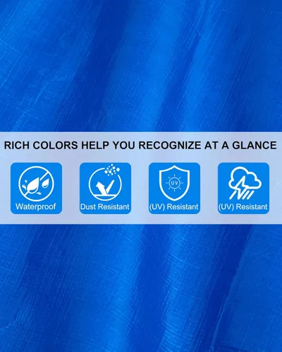 Vista 3 de SmoothNovelty 3 piezas de lona impermeable grande de 4 x 6 pies, lona de polietileno resistente de 5.5 mil de grosor con ojales, cubierta protectora