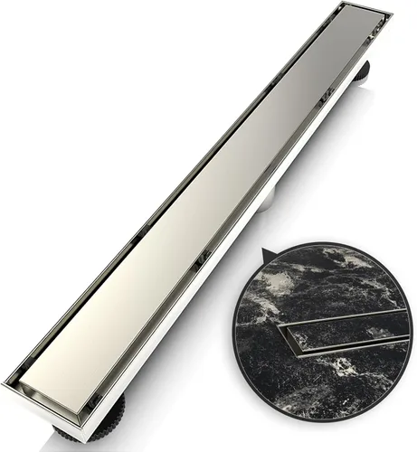 Vista 11 de WEBANG Drenaje de ducha lineal de 12 pulgadas, desagüe de piso rectangular con accesorios, cubierta reversible 2-en-1, rejilla de inserción