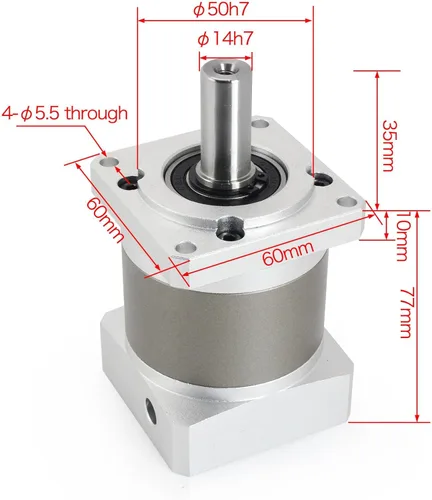 Vista 7 de CNCTOPBAOS Nema23 Motor paso a paso Caja de engranajes planetaria 7 Reductor de velocidad de arco mínimo Relación reductor de engranajes 5:1