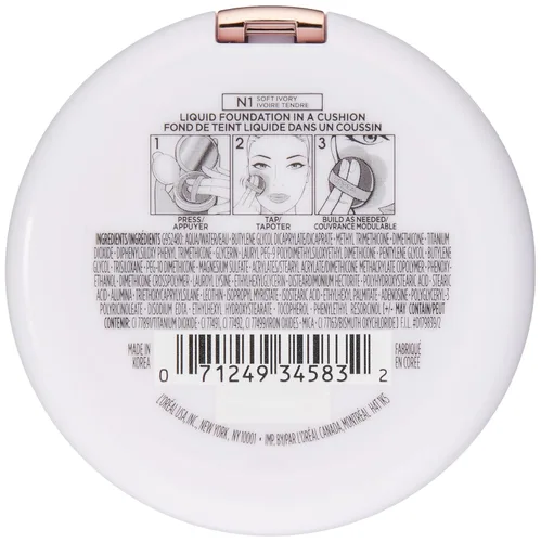 Vista 4 de L'Oréal Paris True Match Lumi Cushion Foundation, N1 Soft Ivory, 0.51 onzas