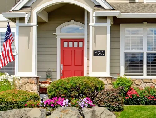 Vista 8 de Placa de dirección horizontal con número flotante de 3 pulgadas, diseño de aluminio recubierto de polvo, fácil de instalar, fabricado con orgullo