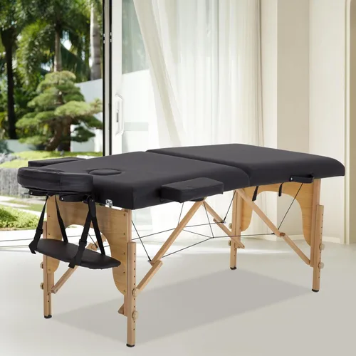 Vista 6 de PayLessHere Cama de Masaje Portátil Mesa de Masaje de 24 pulgadas de Ancho Cama de Pestañas 2 Plegable Altura Ajustable Mesa de Spa con Colgador