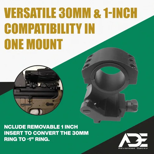 Vista 7 de Ade Advanced Optics Soporte táctico QD Pivot FTS de 90 grados de giro rápido a lado - Soporte para lupa de punto rojo 3X 4X 5X - Accesorio