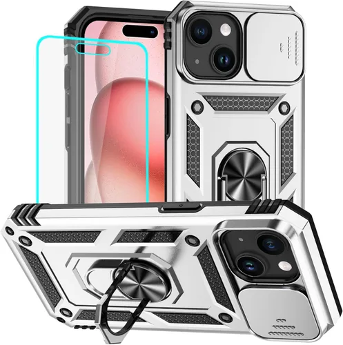 Vista 31 de HNHYGETE Funda para iPhone 13 con protector de pantalla HD: [grado militar de 20 pies probada en caídas] Funda protectora a prueba de golpes
