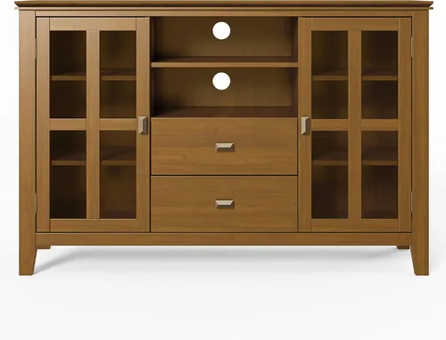 Vista 5 de SIMPLIHOME Artisan Solid Wood Wide TV Media Stand for TVs