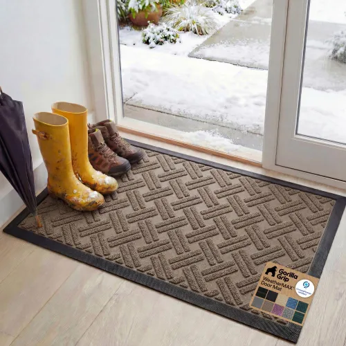 Vista 85 de Gorilla Grip - Tapete WeatherMax todo terreno 100% impermeable, caucho natural, resistente a manchas y decoloración, interior y exterior, fácil