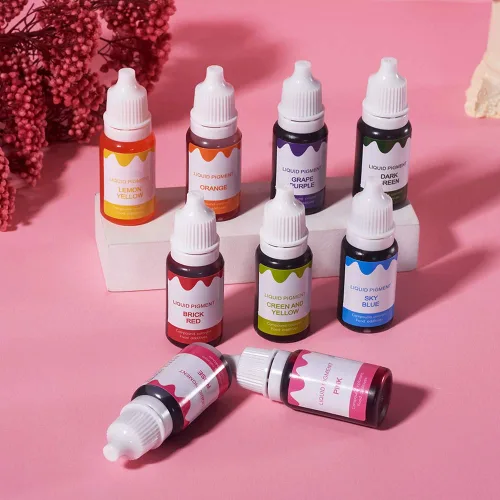 Vista 5 de Juego de pigmentos líquidos de brillo de labios de 12 colores, pigmento líquido para hacer brillo de labios, pigmento cosmético para brillo