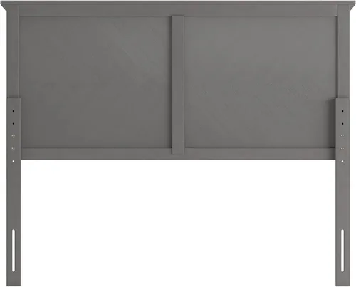 Vista 27 de Merrick Lane Marta - Cabecera de madera tamaño Queen, cabecero ajustable con patrón de espiga en color gris lavado