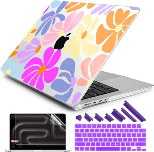 Vista 52 de DONGKE Funda para M5 MacBook Pro de 14 pulgadas 2025 2024-2021 M4 M3 M2 M1, cubierta de carcasa dura de plástico compatible con A3434 A3112 A3401