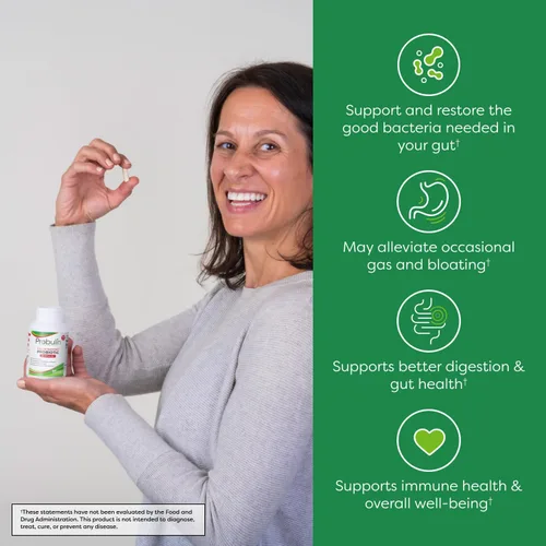 Vista 2 de Probulin Suplemento probiótico de apoyo para el colon, cápsulas probióticas para la salud intestinal, digestiva e inmunitaria para hombres