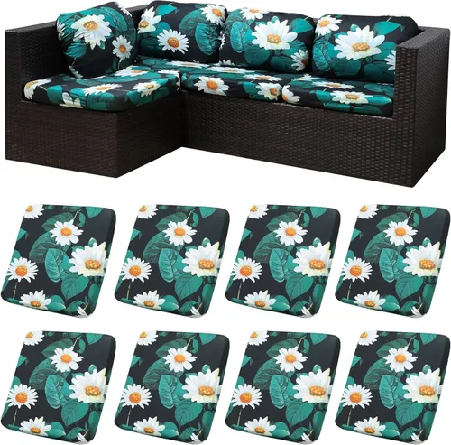 Vista 29 de Fundas de cojín elásticas para patio, fundas de cojín para muebles de patio, fundas de cojín para muebles de patio, protector de muebles lavable