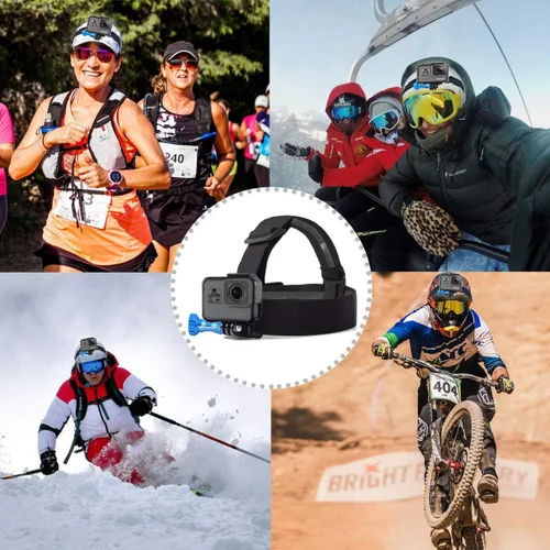 Vista 2 de MiPremium Head Strap Mount Compatible with GoPro Hero 13 12 11 10 9 8 7 6 5 4 3 3+ 2 1 Hero (2018) Fusion Session Black Silver Action Cameras