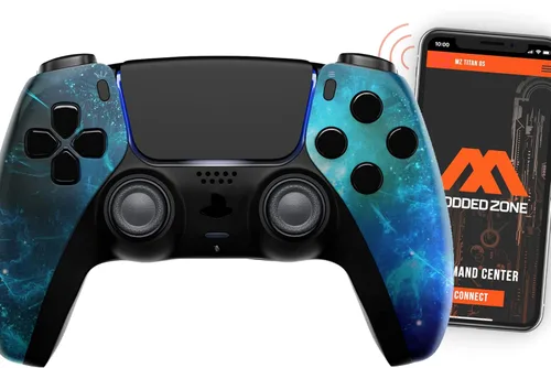MODDEDZONE Handcrafted in USA Custom MODDED Wireless Controller for PS5 and PC - With Unique Smart Mods, Best For FPS Games - Gamepad for