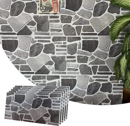 Vista 20 de Dundee Deco Paneles de Pared 3D - Revestimiento Aspecto de Piedra Gris Azulado Blanco Paneles de Pared, Revestimiento de Espuma de Poliestireno