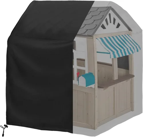 Vista 8 de Fundas impermeables para casas de juegos al aire libre, cubierta de madera para casa de juegos, 45 pulgadas de largo x 40 pulgadas de ancho x 50