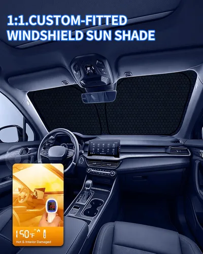 Vista 2 de X1 F48 Parasol plegable personalizado para parabrisas para 2016 2017 2018 2019 2020 2021 2022 X1 F48 Protector de sol para ventana delantera