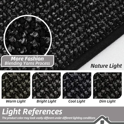 Vista 8 de BEQHAUSE Tapete Atrapa Suciedad para Puerta 17" x 30" Semicírculo Antideslizante Lavable Tapetes de Entrada Alfombras Absorbentes de Bienvenida