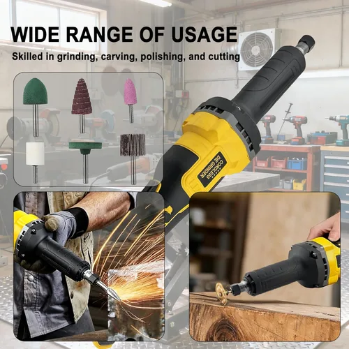 Vista 5 de Amoladora inalámbrica compatible con batería Dewalt de 20 V MAX, amoladora de precisión de 1/4 pulgadas con motor sin escobillas de 25000 RPM