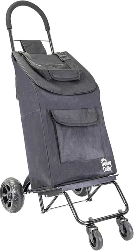 Vista 12 de dbest products - Carro de mano Trolley Dolly Compacto con bolsillos – Carrito de compras plegable con ruedas – Carro rodante de uso múltiple
