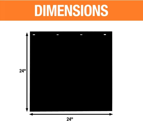Vista 4 de Buyers Products, 2 paquetes, guardafangos de polímero negro de 24 x 24 pulgadas, RC24PPB