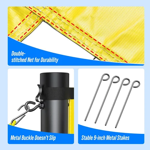 Vista 5 de Outdoor Volleyball Net Set for Backyard & Beach, 32FT Regulation Size, Easy Setup Adjustable Height Poles, Portable Net System with PU Volleyball