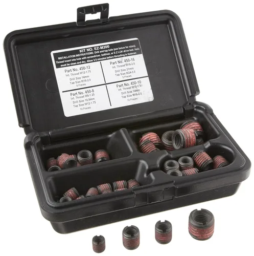 Vista 10 de E-Z LOK - EZ-C816 Insertos roscados para metal; Kit surtido; Acero al carbono; Pared pesada; Roscas internas UNC, 1/2-13, 5/8-11, 3/4-10, 1-8; 22