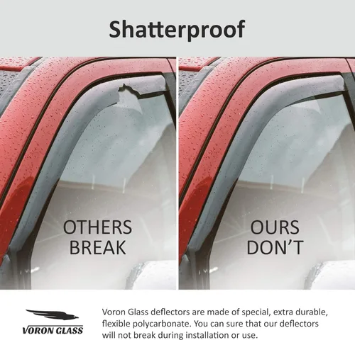 Vista 4 de Voron Glass Protectores de lluvia extra duraderos en canal para GMC Acadia 2017-2023, deflectores de ventana, viseras de ventana de ventilación, 4