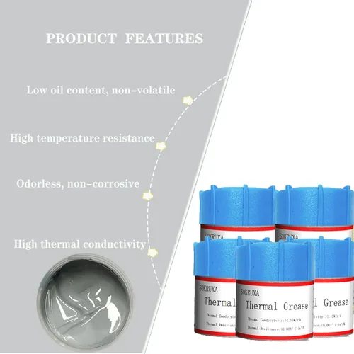Vista 4 de Pasta térmica de plata de 0.88 oz, grasa compuesta conductora térmica, kit de pasta térmica, pasta térmica de alto rendimiento para todos