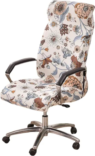 Vista 39 de CRFATOP Funda elástica para silla de oficina de computadora con cremallera duradera, funda giratoria universal para silla de escritorio