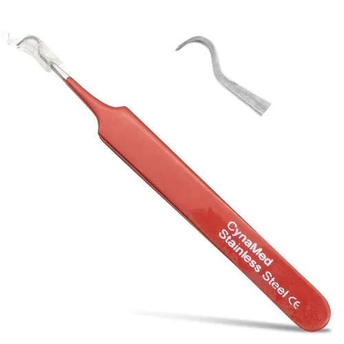 Vista 4 de Pinzas para puntos negros, extractor de comedia quirúrgica y astillas con punta de acero curvada, herramienta ideal para eliminar manchas y acné