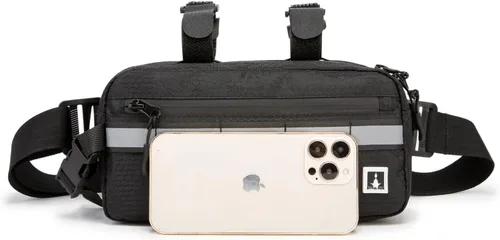 Vista 6 de ROYALFAIR Bolsa impermeable para manillar para bicicletas de niños, bolso cruzado convertible (negro)