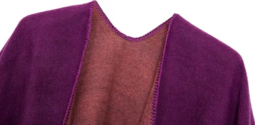 Vista 97 de Urban CoCo Poncho de colores para mujer, chal con frente abierto, color en bloques