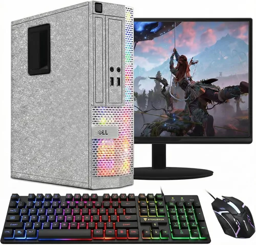 Vista 13 de Dell Computadora de escritorio Optiplex (SFF), Intel i5 de cuatro núcleos hasta 3.6 GHz, 16 GB de RAM, SSD de 512 GB, monitor de 24 pulgadas