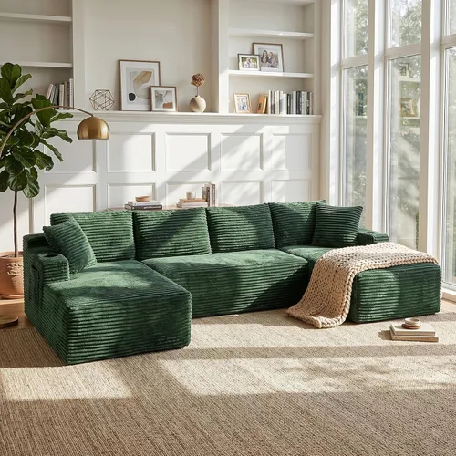Vista 15 de Sofá sin hueso, sofás seccionales de 102.4 pulgadas para sala de estar con sofá en forma de L Sofá Cloud seccional con diván, sofá modular de nube