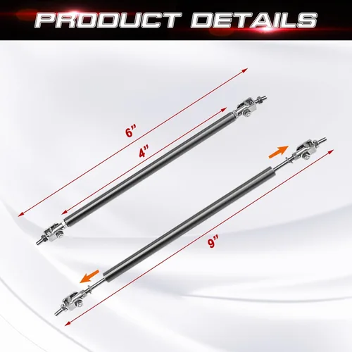 Vista 2 de X xotic tech - Juego de 2 barras de sujeción ajustables de 6 a 9 pulgadas, para divisor de parachoques delantero, compatible con la mayoría