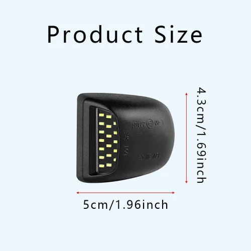 Vista 2 de Conjunto de lámpara de placa de matrícula LED completa, 2 piezas, ensamblajes de luz de matrícula automotriz compatibles con Chevy Avalanche