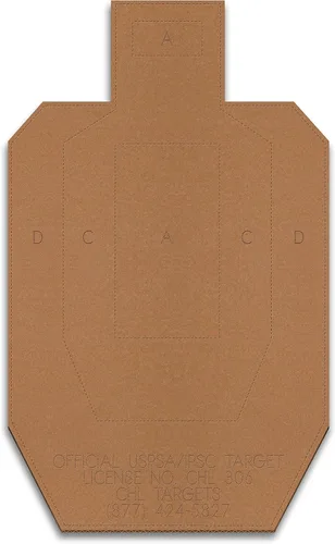 Vista 9 de Objetivos oficiales de cartón USPSA/IPSC, objetivo de torso para competición, objetivo de tiro de silueta, objetivos de cartón. Fabricado en EE. UU