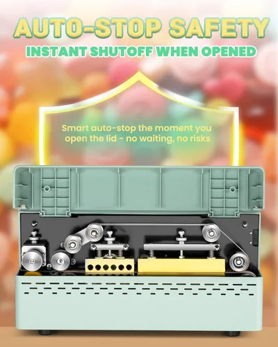 Vista 5 de Máquina de sellado térmico comercial, sellador automático de banda continua 32-482 ° F ajustable con pantalla táctil LED inteligente Rápida