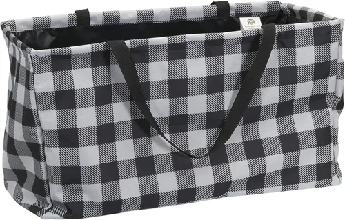 Vista 10 de Household Essentials Bolso de lona Krush con estampado floral blanco y azul, bolsa multiusos para todos los propósitos