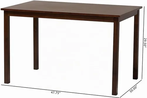 Vista 3 de Baxton Studio Mesa de comedor moderna Andrew