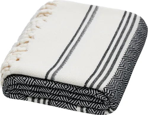Vista 27 de DEMMEX Organic Diamond - Toalla turca de baño y playa 100% algodón turco certificado Oeko-TEX, ultra suave, de secado rápido, ligera, toalla