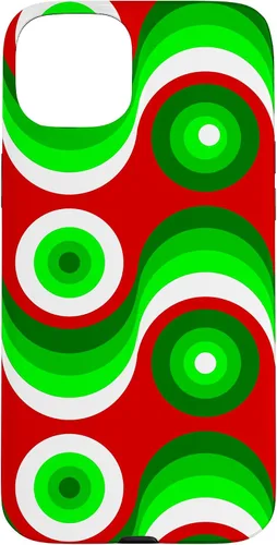 Vista 9 de iPhone 16 ugly christmas mod groovy red green 1960s 1970 retro vintage Case