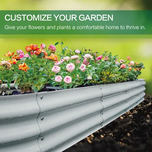 Vista 22 de GARDMAX 2x2x1FT Galvanized Round Raised Garden Bed Kit, Metal Planter Boxes Outdoor with Easy Assembly, Large Garden Bed for Vegetables, Fruits