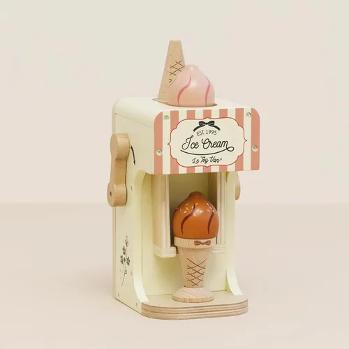 Vista 4 de Le Toy Van - Máquina de helados y juego de helado de madera - Conos de helado pastel - Alimento magnético de juguete de simulación - Comida