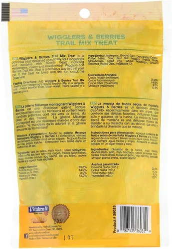 Vista 2 de Sunseed Vita Prima Hedgehog Treat - Wigglers & Berries