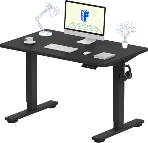 Vista 12 de FLEXISPOT EN1 Escritorio eléctrico de pie de una pieza de 48 x 24 pulgadas, altura ajustable, para oficina en casa
